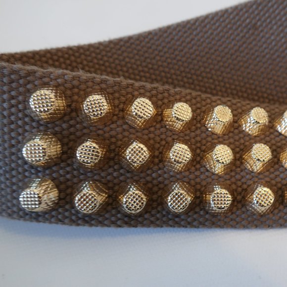 Womens Cara New York Brown Gold-Toned Studded Adjustable Belt OS * - Picture 3 of 7